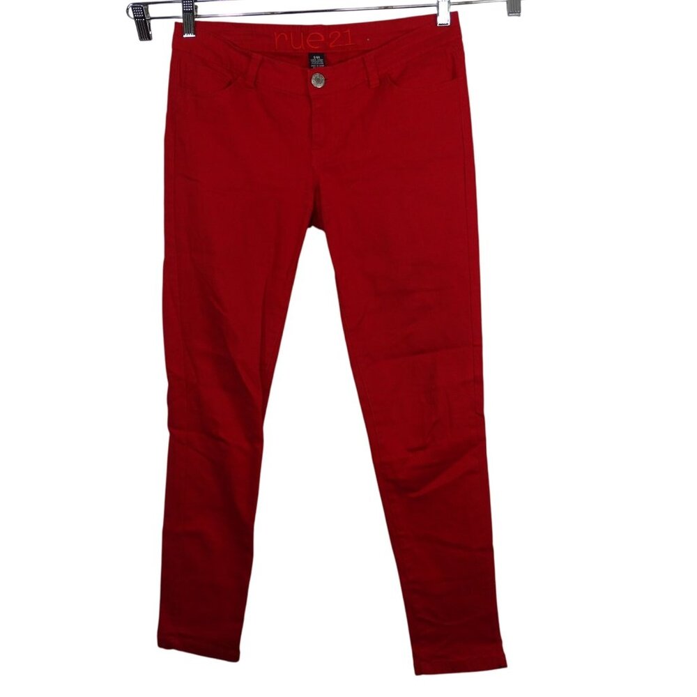 Rue21 Red Super Skinny Jeans Juniors Women Size 5-6 Regular Pockets